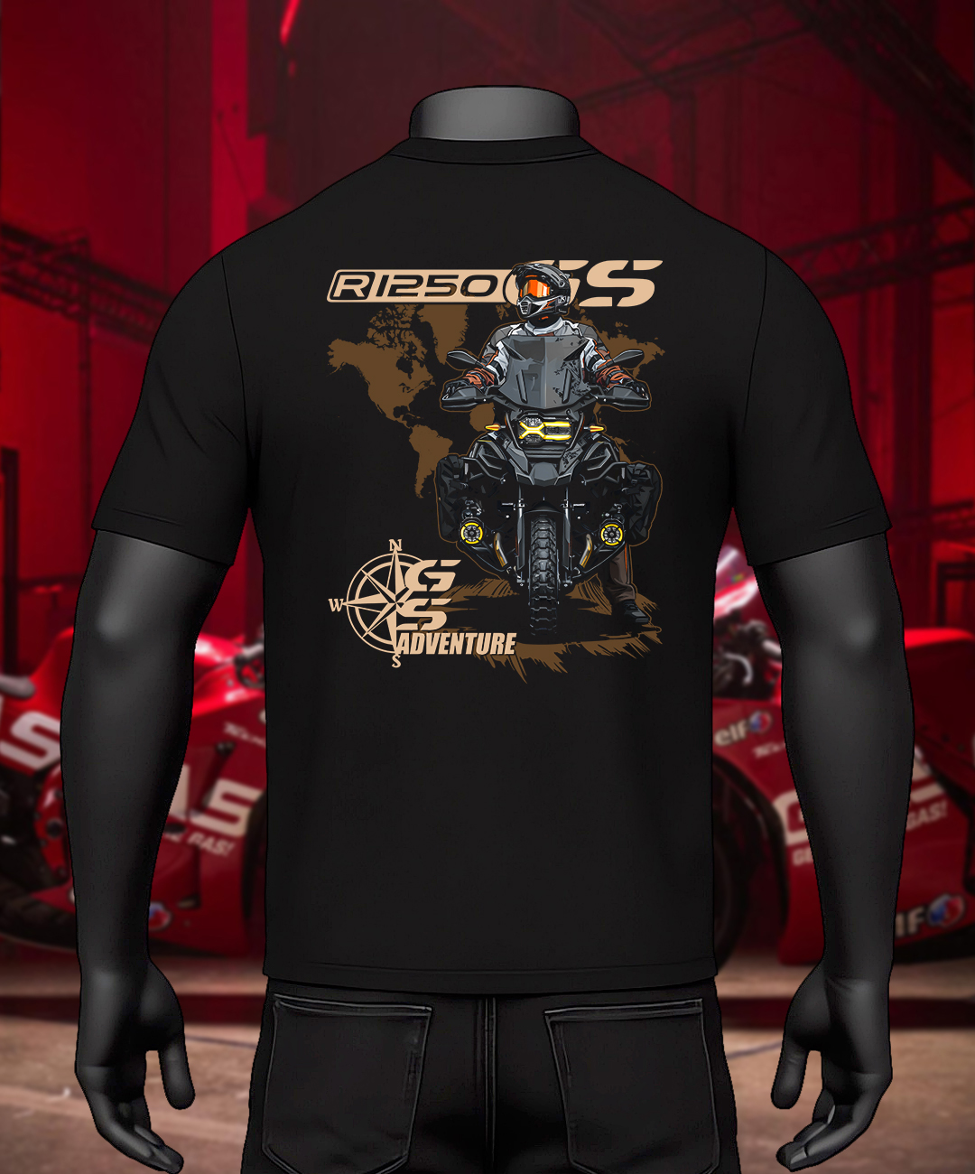 BMW R1250 GS Adventure Hyper Design T-Shirt – Black Edition
