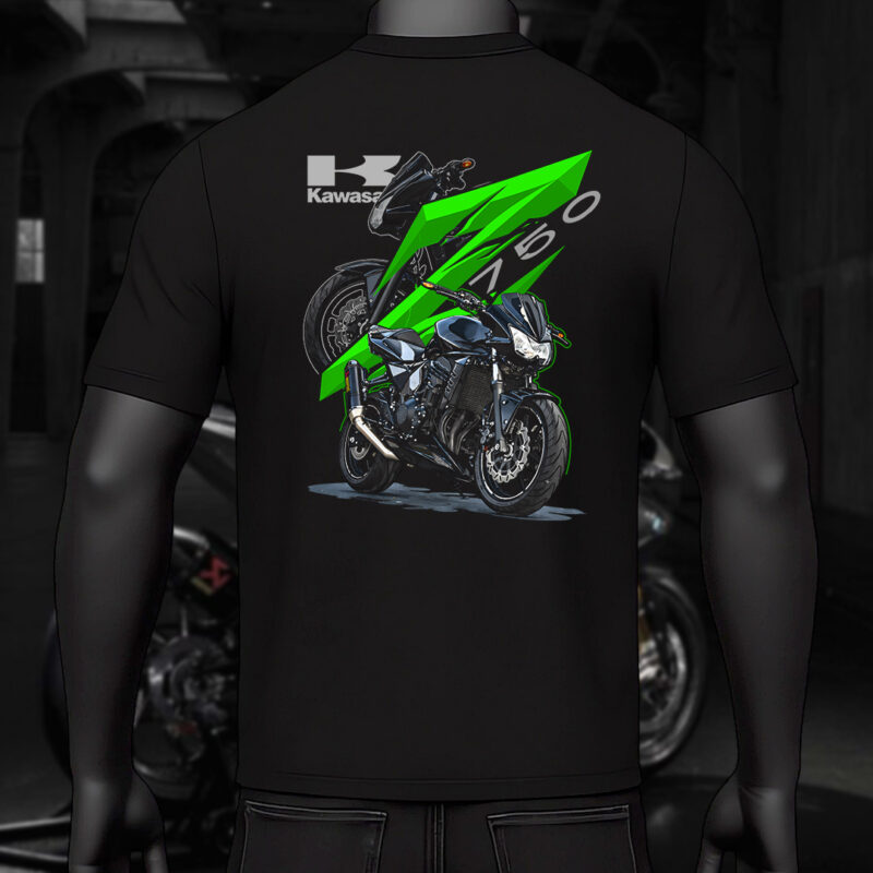 Kawasaki Z750 Motorcycle T-Shirt με Back Print